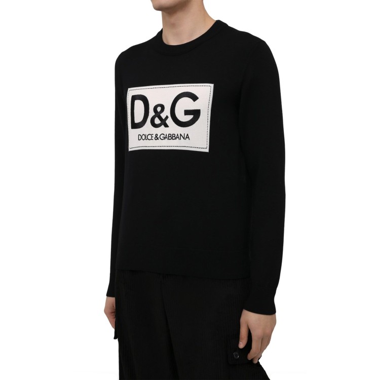 Shop Dolce & Gabbana Black Logo Cotton Sweater