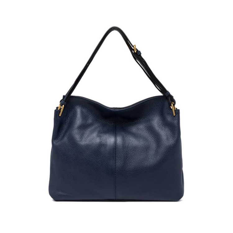 Gianni Chiarini Leila Bag In Navy Blue Grained Leather In Blue