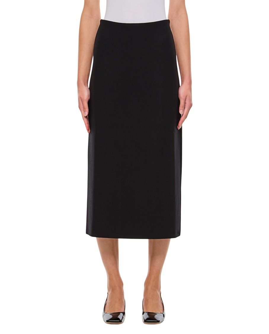 Gabriela Hearst Manuela Crepe Midi Skirt In Black