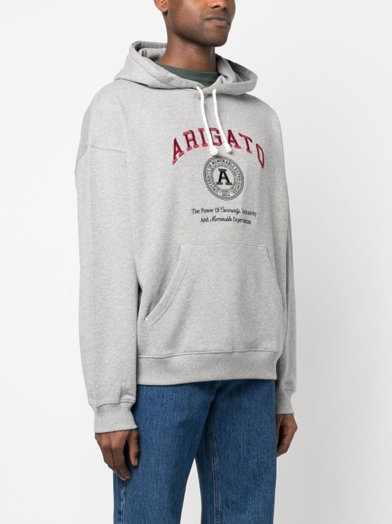 Shop Axel Arigato Grey Hoodie Sweaters In White