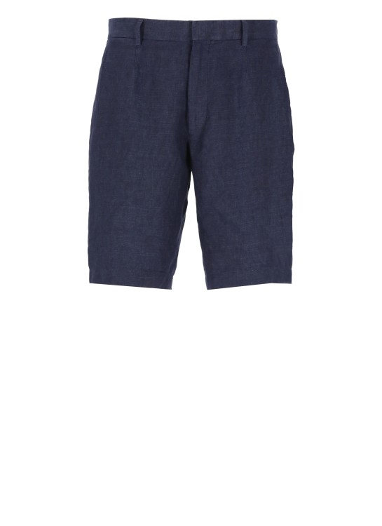 Zegna Blue  Linen Bermuda Shorts