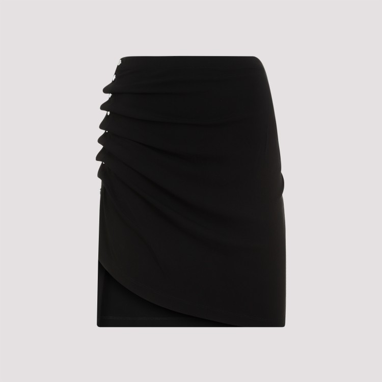 Rabanne Ruched-detail Asymmetric Miniskirt In Black
