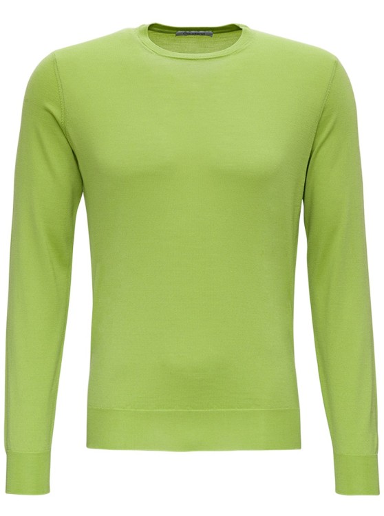 Gaudenzi Green Long Sleeved Wool And Silk Sweater