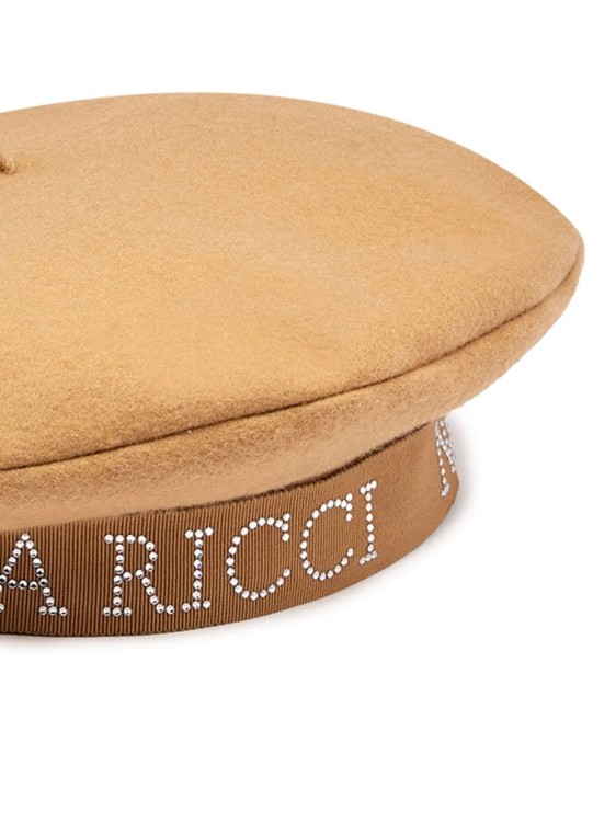 Shop Nina Ricci Brown Crystal Logo Hat