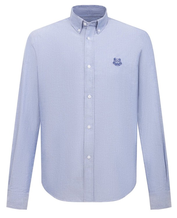 Kenzo Tiger Embroidered Shirt In Blue