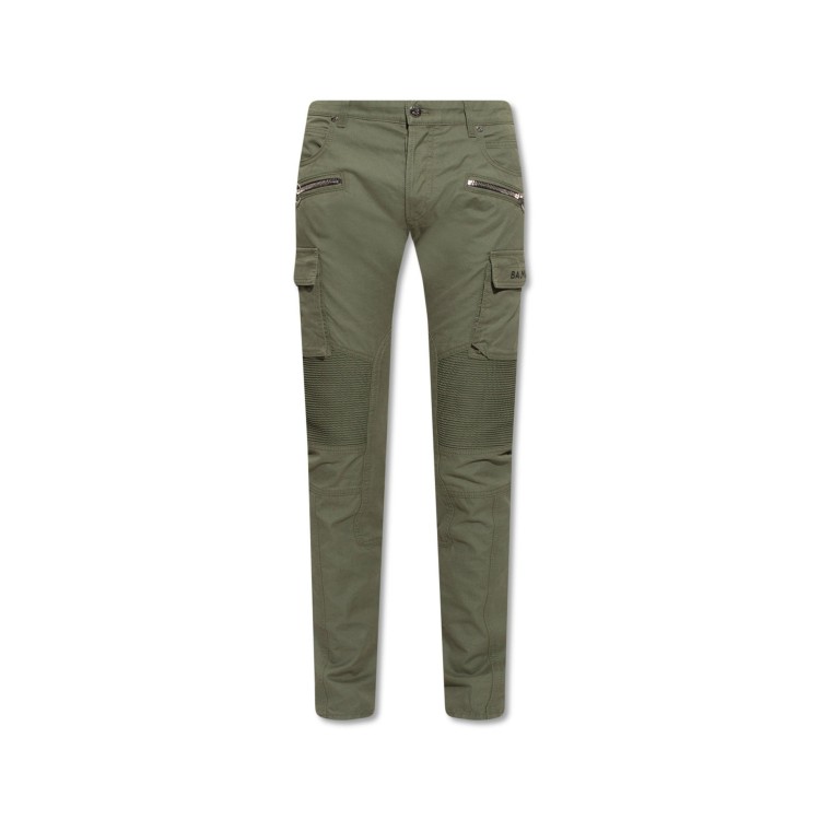 Shop Balmain Cargo Pants In Green