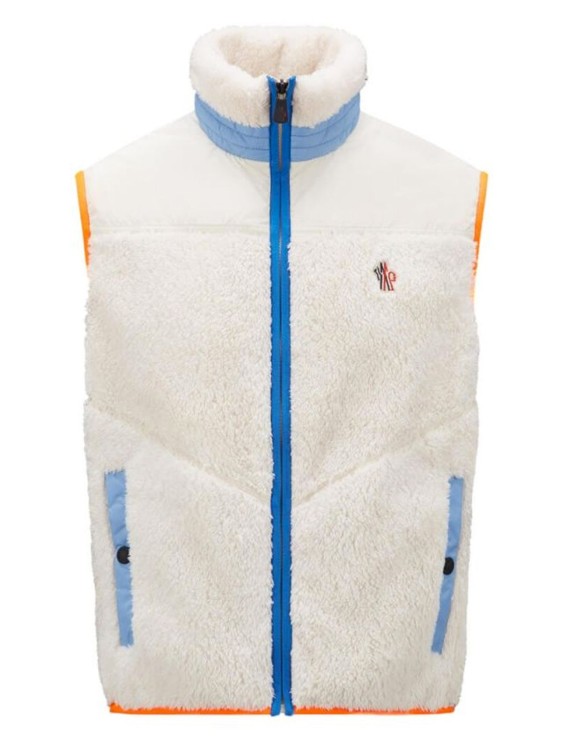 Shop Moncler Logo-patch Fleece Vest In White