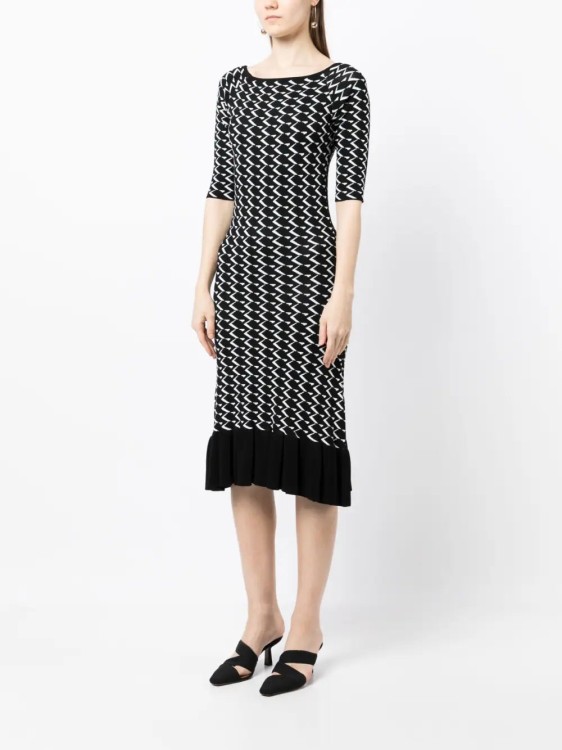Shop Saiid Kobeisy Jersey Intarsia-knit Logo Midi Dress In Grey