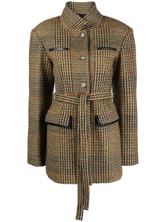 Stella Mccartney Multicolored Tweed Jacket In Brown