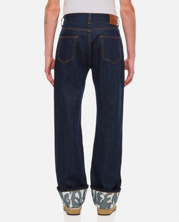 Alexander Mcqueen Mens Indigo Turn-up Folded-hem Regular-fit Jeans In Black