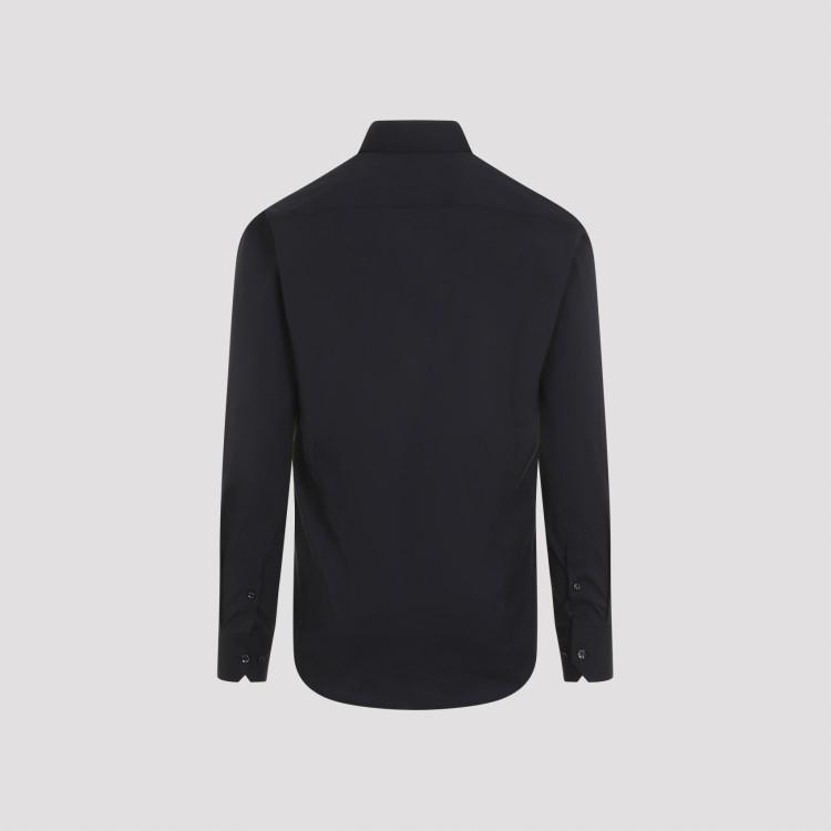Giorgio Armani Long-sleeved Button-up Shirt In Blue