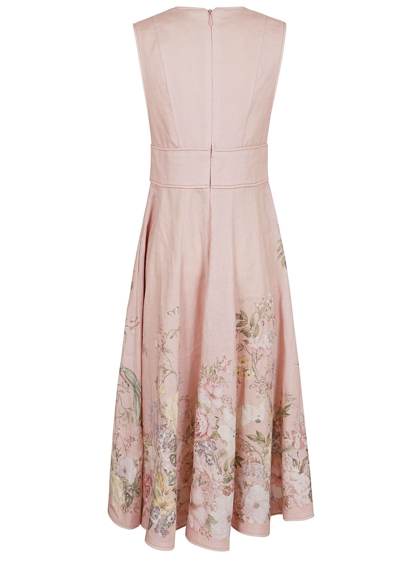 Shop Zimmermann Waverly Pink & Purple Midi Dress