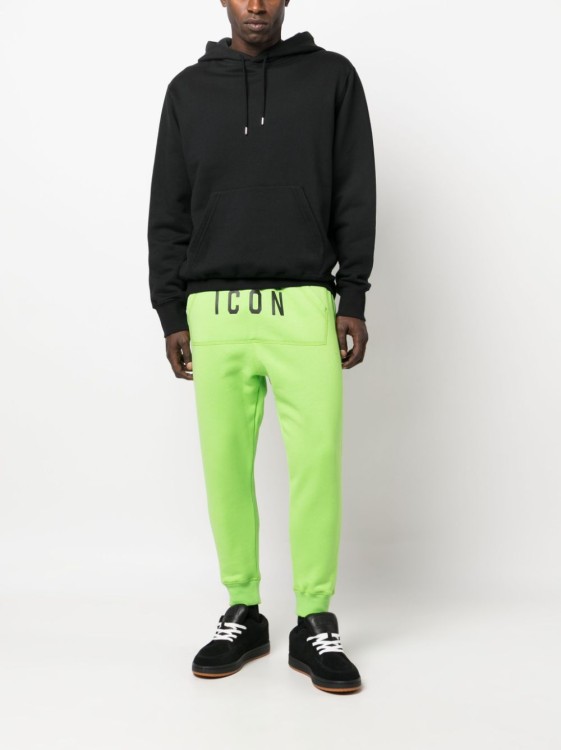 Shop Dsquared2 Icon-print Cotton Track Pants In Green