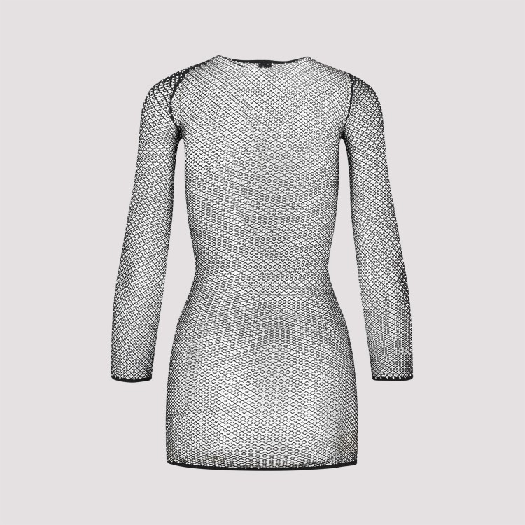 Balenciaga Black Crystal Mesh Mini Top In Grey