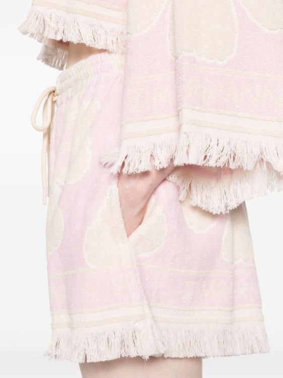 Shop Zimmermann Pop Toweling Pink Shorts In Neutrals