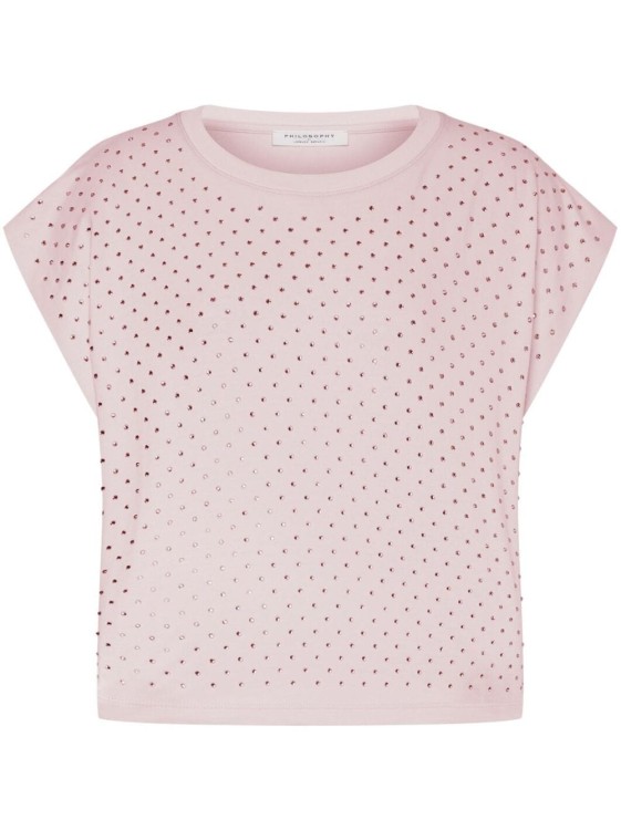 Shop Philosophy Di Lorenzo Serafini Strass T-shirt In Pink