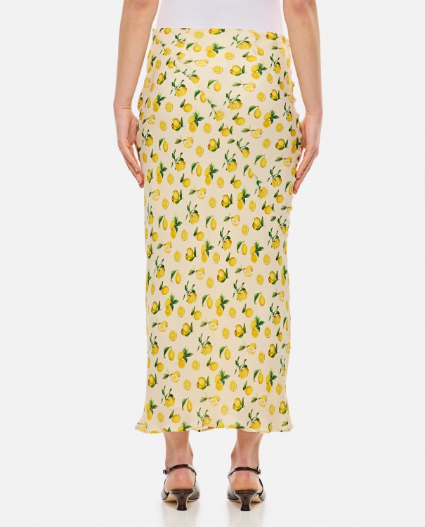 Shop Sportmax Gerard Lemon Midi Skirt In Yellow