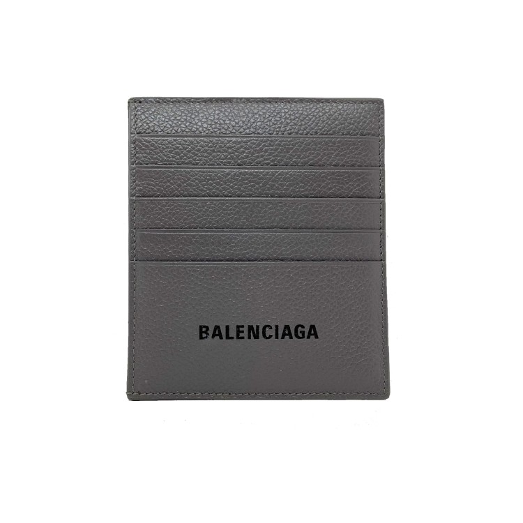 Shop Balenciaga Logo Card Holder In Grey