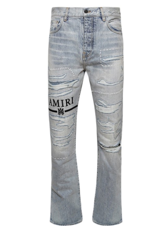 Amiri Ma Bar Logo Straight Jean In Grey | ModeSens