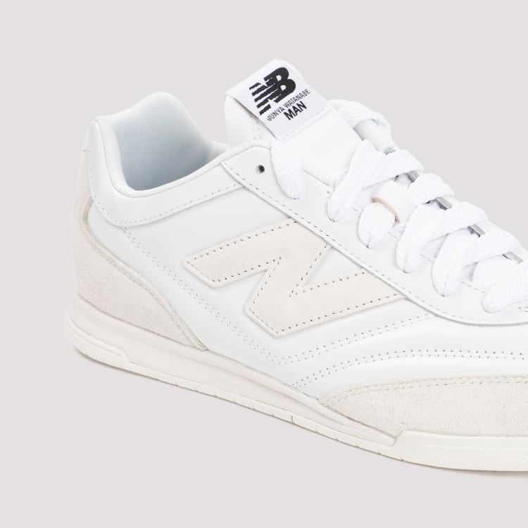Shop Junya Watanabe Nb White Leather Sneakers