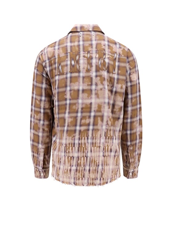 Shop Amiri Cotton Shirt With Logo Print In Brown