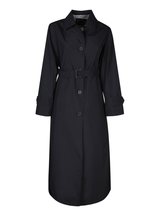 Shop Herno Black Long Trench In Goretex