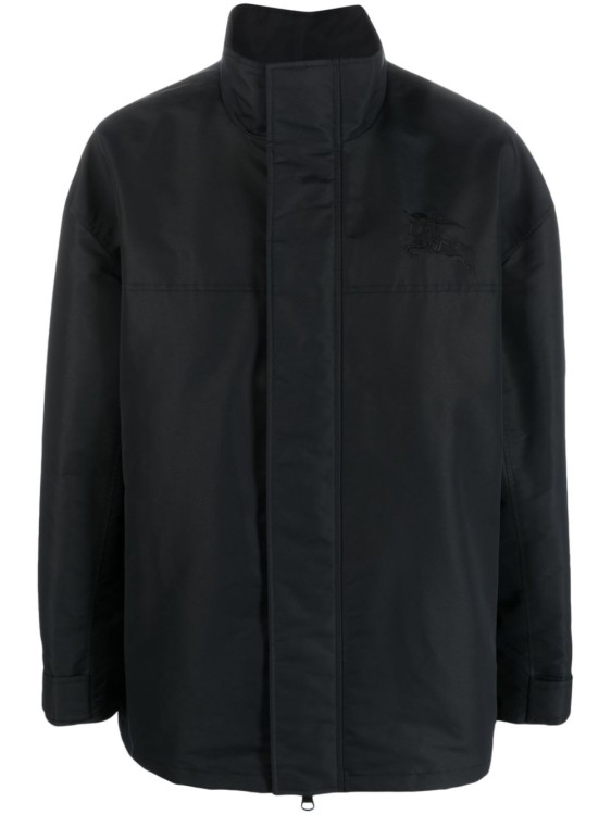 Burberry Black Parka With Concealed Zip Closure