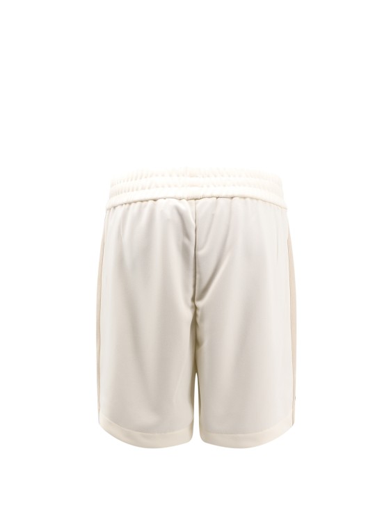 Shop Palm Angels Trouser With Embroidered Monogram On The Front In Neutrals