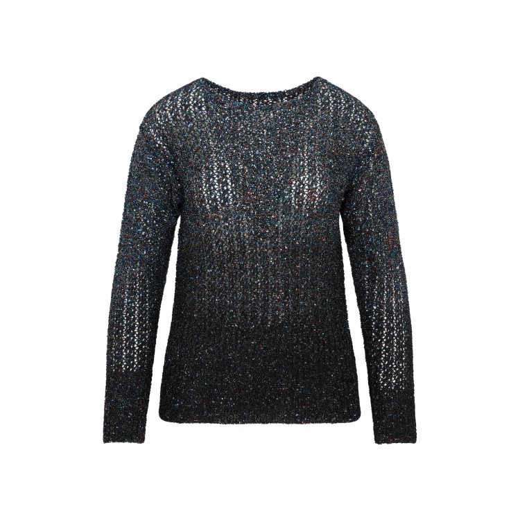 Shop Maison Margiela Dark Blue Crewneck Sweater In Black