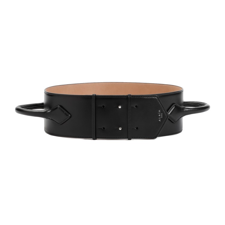Alaïa Black Calf Leather Teckel Handle Belt