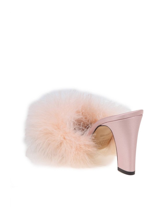 Shop Maison Margiela Mules With Pink Feathers In Neutrals