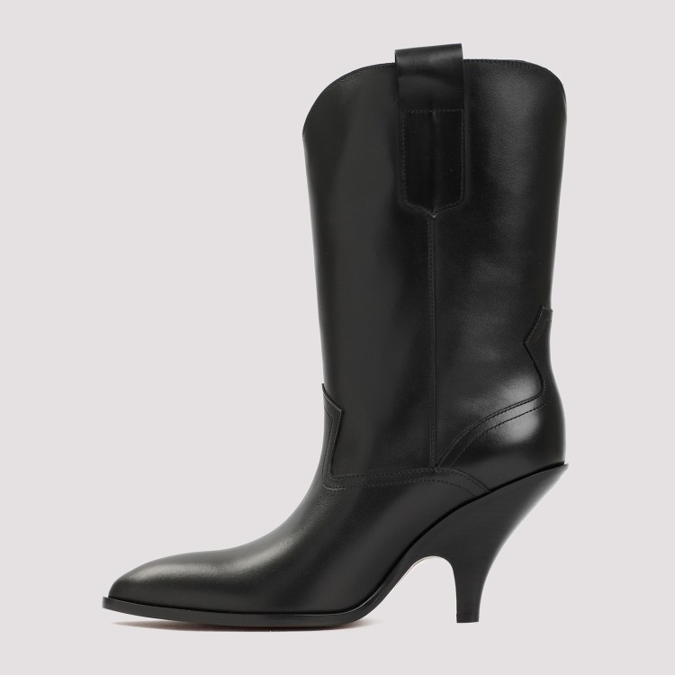 Bally 95 Cowboy Leather Boots In Black