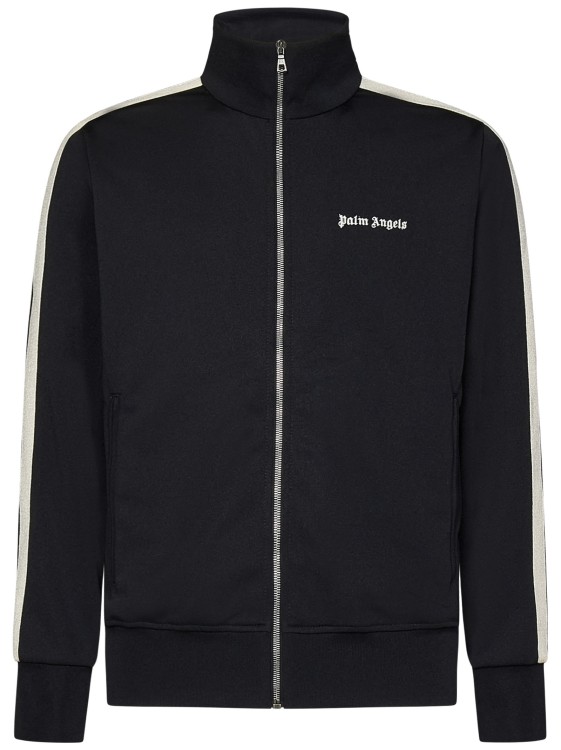 Shop Palm Angels Track Jacket In Black Technical Fabric