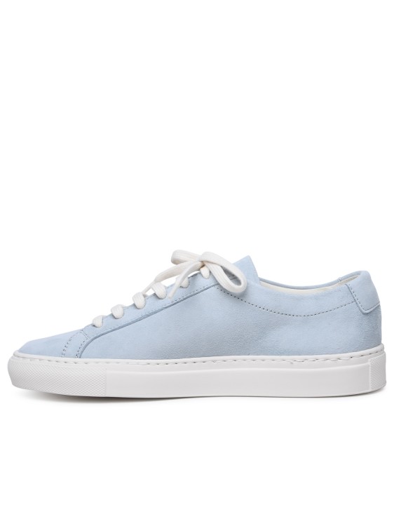 Shop Common Projects Contrast Achilles' Baby Blue Suede Sneakers In Grey