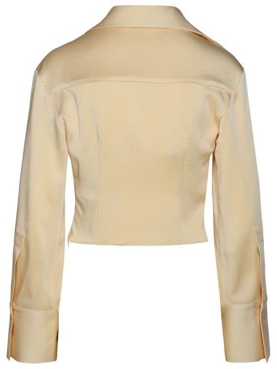Shop Blumarine Ivory Acetate Blend Shirt In Neutrals