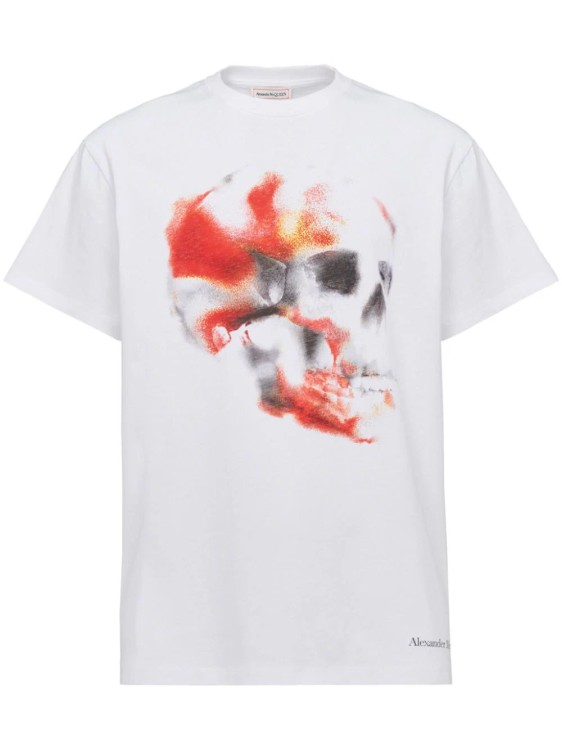 Shop Alexander Mcqueen White Obscured Skull T-shirt