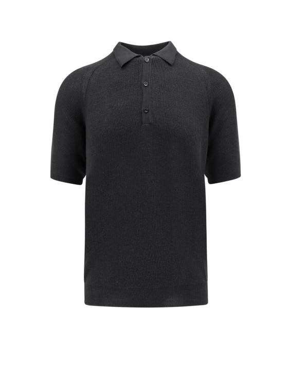 Shop Laneus Cotton Polo Shirt In Black