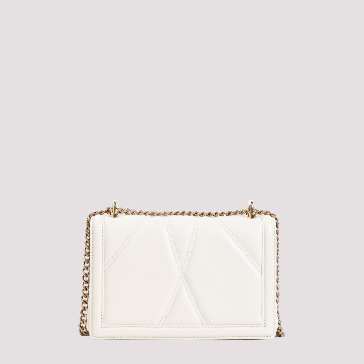 Shop Dolce & Gabbana Butter Leather Devotion Shoulder Bag In Neutrals