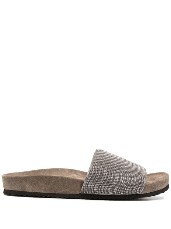 Brunello Cucinelli Grey Leather Sandals