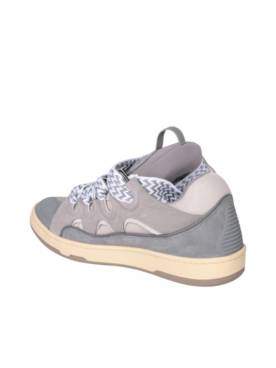 Shop Lanvin Leather-blend Sneakers In Grey