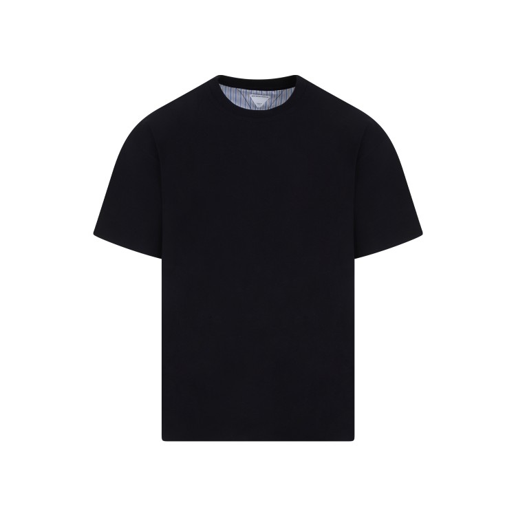 Shop Bottega Veneta Navy Cotton Classic T-shirt In Black