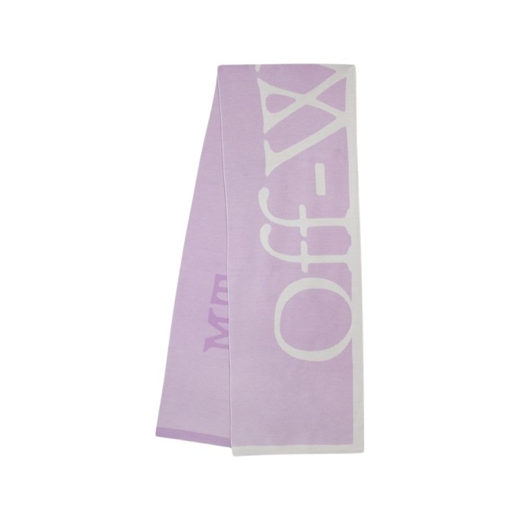 Off-white Logo Pixel Scarf - Wool - Purple/white