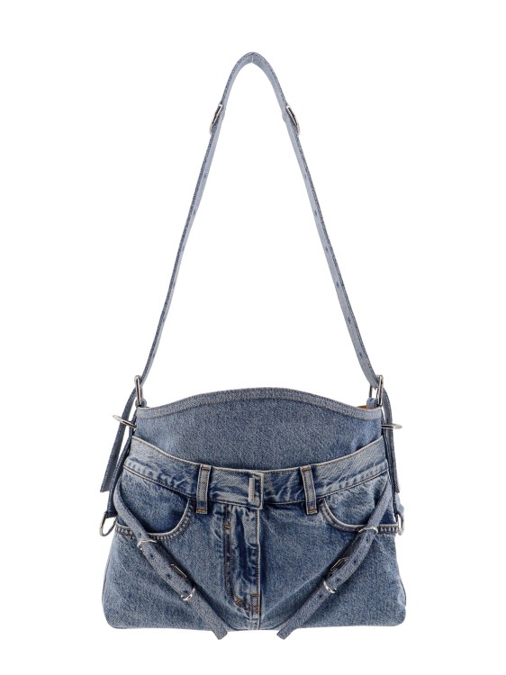 Shop Givenchy Denim Shoulder Bag With Straps Details In Blue