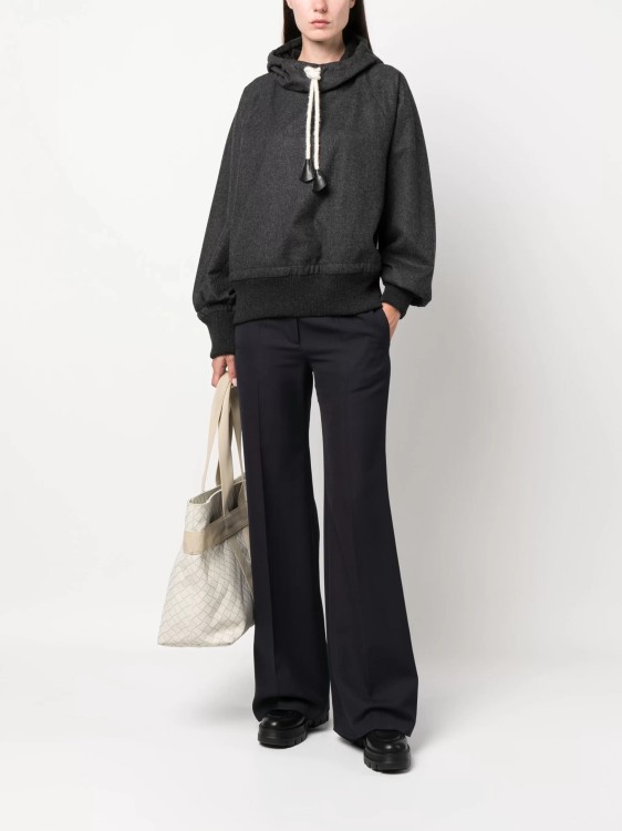 Shop Jil Sander Drawstring Gray Sweatshirt In Black