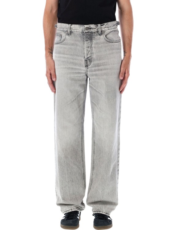 Haikure Light Grey Straight Leg Faded Jeans In Grey