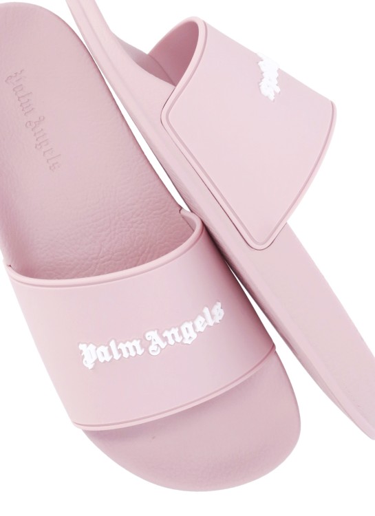Shop Palm Angels Essential Logo Sliders In Pink