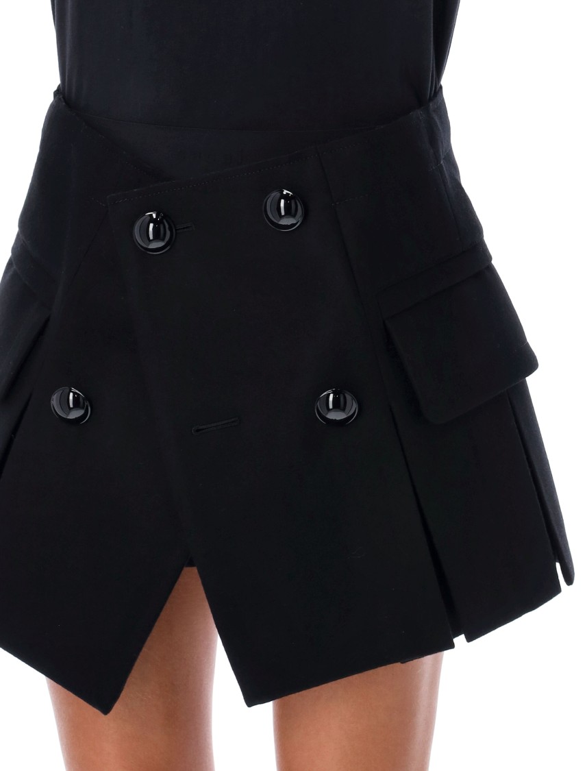 【sacai】 MINI SKIRT WITH BUILT-IN (関税込み) Sacai Melton Mini Skirt In Black | ModeSens