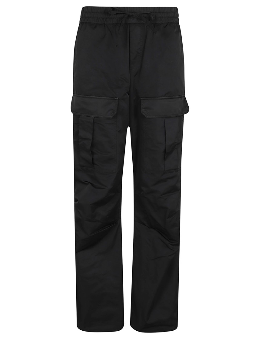 P.a.r.o.s.h Parosh Straight-leg Trousers With Elastic Waistband And Functional Pockets In Black