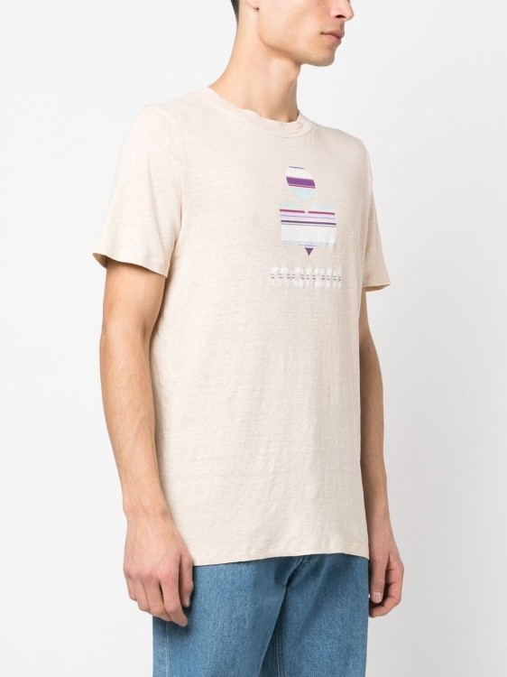 Shop Marant Karman Logo Beige T-shirt In Neutrals