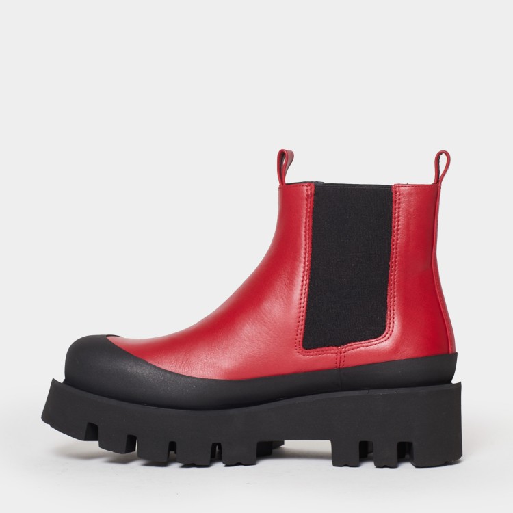 Paloma Barceló Red Leather Chelsea Boots In Red
